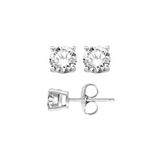 Round Silver Stud Earrings
