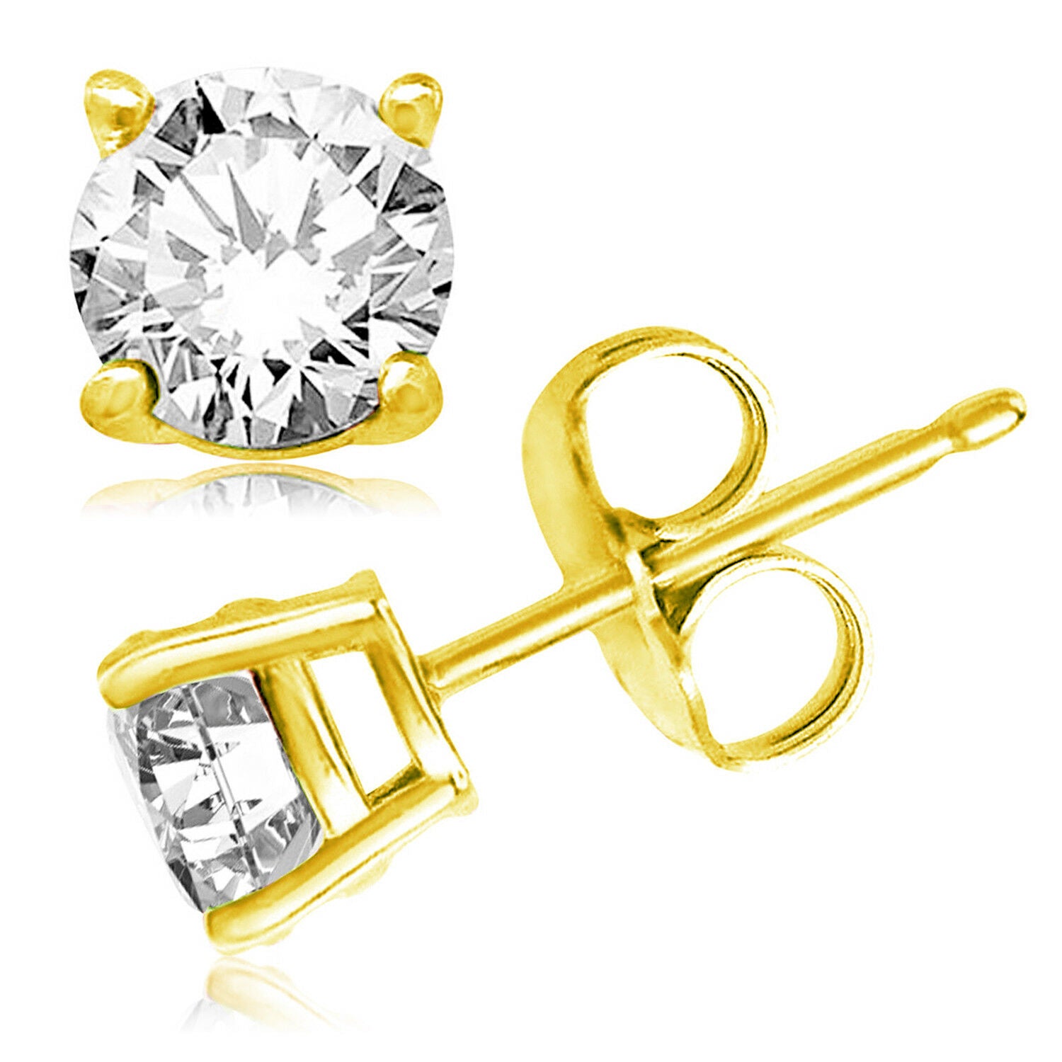 Round Silver Stud Earrings