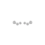 3 Stone Bezel CZ Earrings
