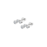 3 Stone Bezel CZ Earrings