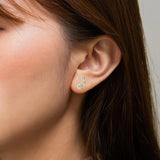 3 Stone Bezel CZ Earrings