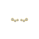 3 Stone Bezel CZ Earrings