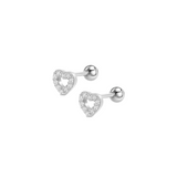 Heart Outline CZ Earrings