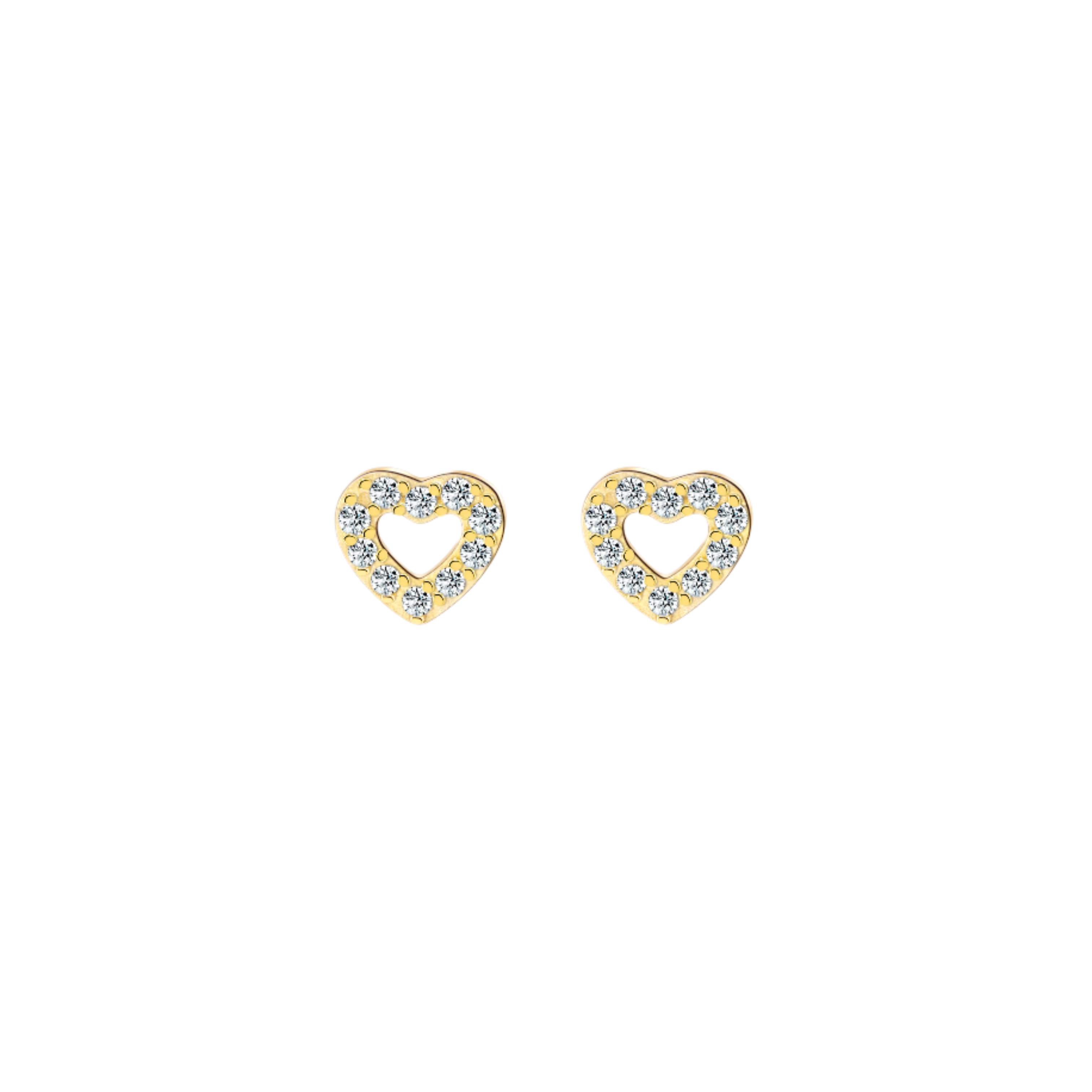 Heart Outline CZ Earrings