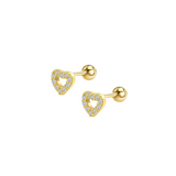 Heart Outline CZ Earrings