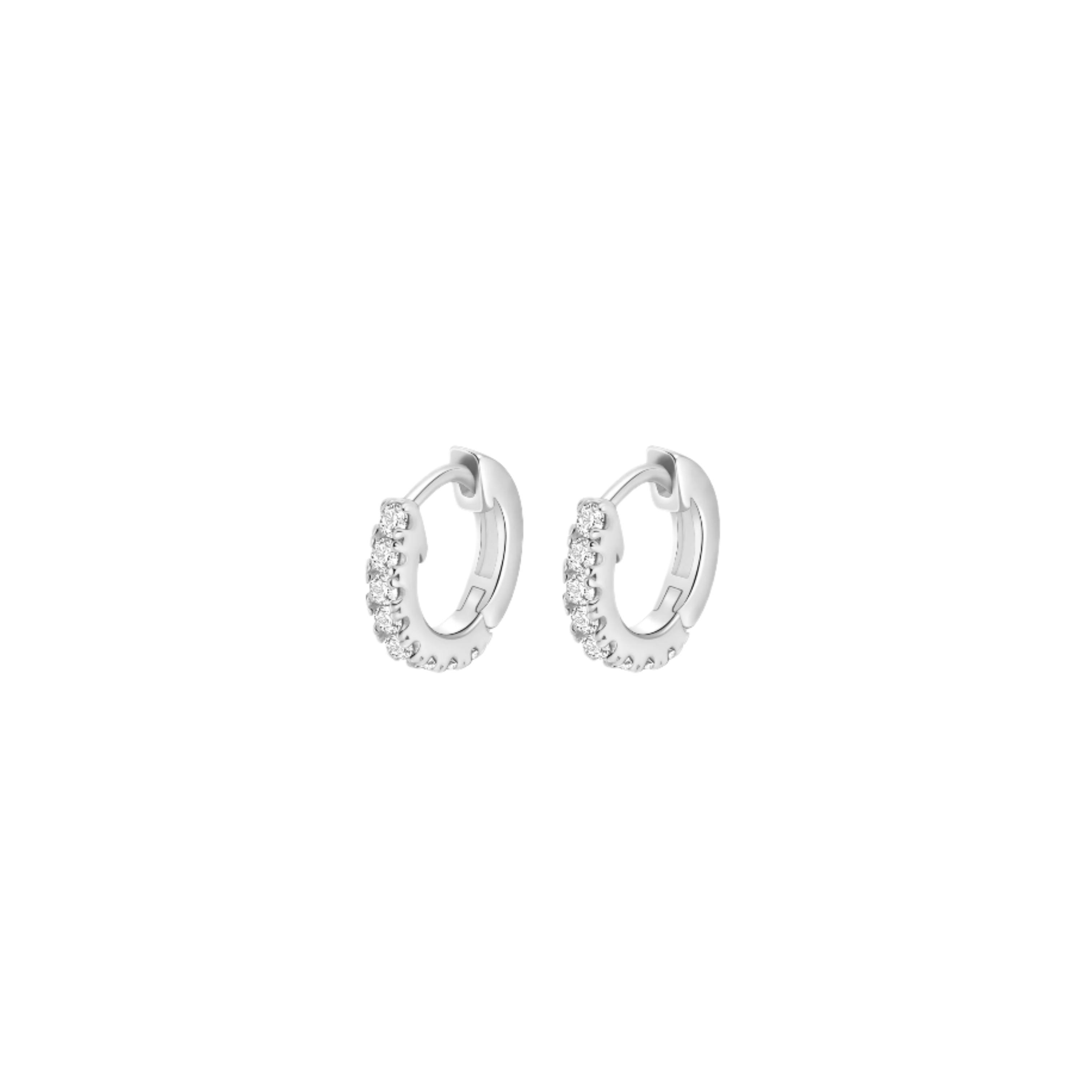8 Stone CZ Hoop Earrings