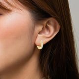 8 Stone CZ Hoop Earrings