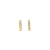 8 Stone CZ Hoop Earrings