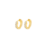 8 Stone CZ Hoop Earrings