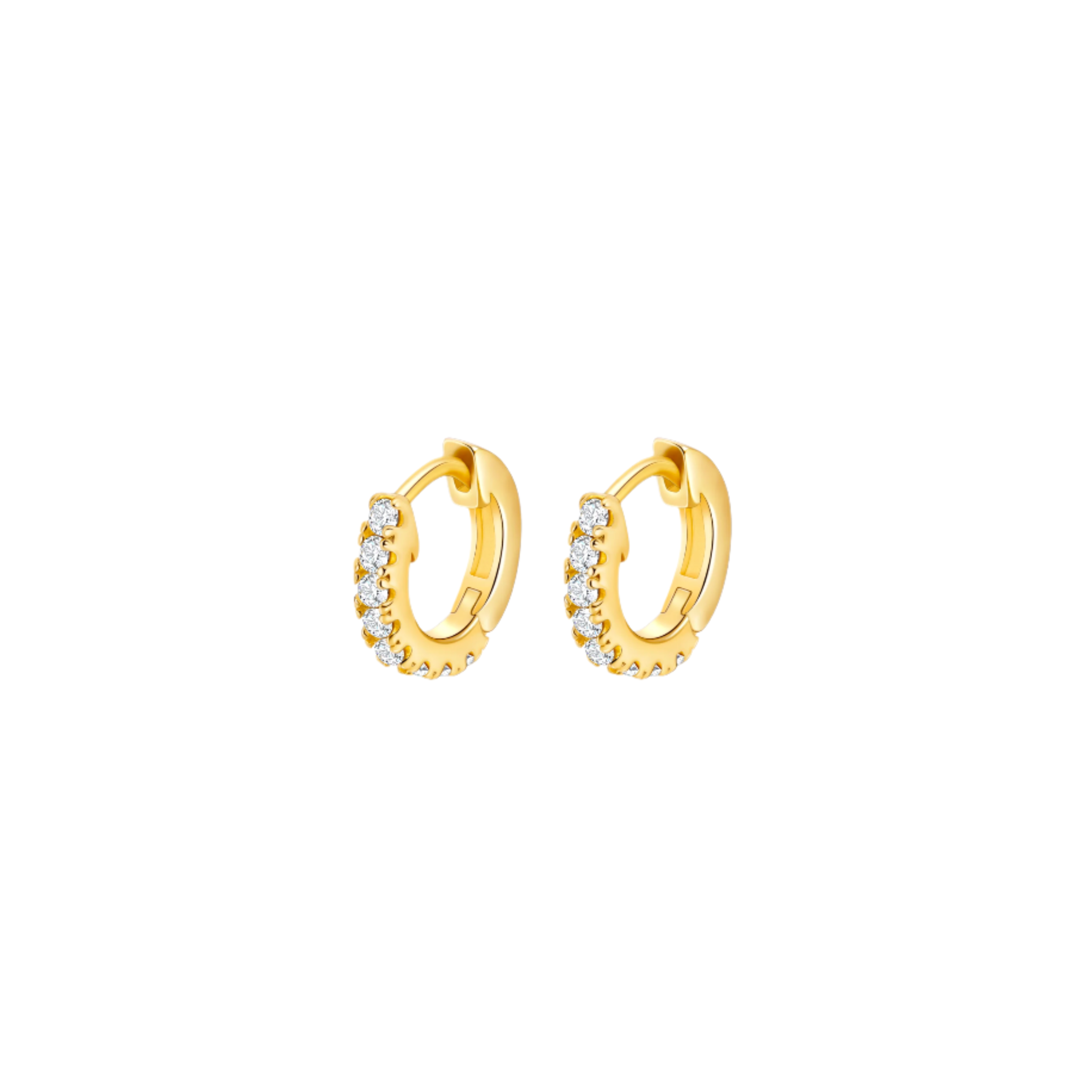 8 Stone CZ Hoop Earrings