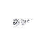 2mm Round Cut White Gold Earrings