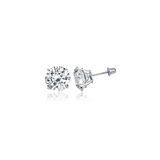 2mm Round Cut White Gold Earrings