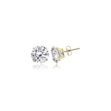 3mm Round Cut Yellow Gold Earrings