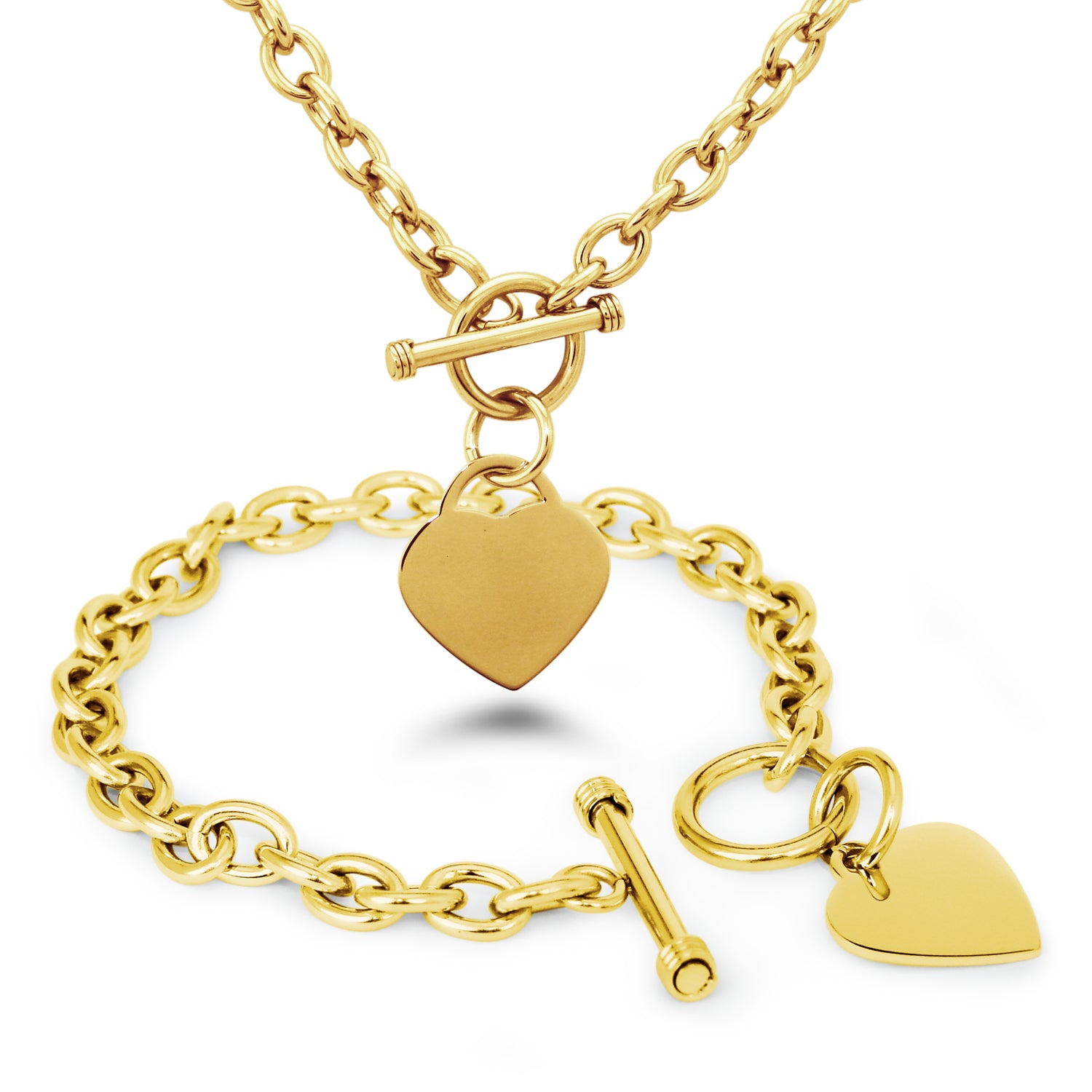 Heart Charm Bracelet & Necklace