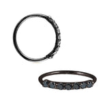 20g CZ Nose Ring | 925 Sterling Silver 7 Stone Hoop Ear Cartilage Helix Tragus (Single) ~ Silver | Black | Black Stones | Gold | Rose Gold