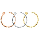 Twisted Rope Nose Ring | 925 Sterling Silver Hoop Plated Cartilage Helix Tragus Rook ~ 20G ~ 8mm | 12mm Diameter ~ Silver | Gold | Rose Gold