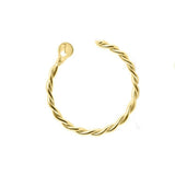 Twisted Rope Nose Ring | 925 Sterling Silver Hoop Plated Cartilage Helix Tragus Rook ~ 20G ~ 8mm | 12mm Diameter ~ Silver | Gold | Rose Gold