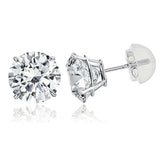 3mm Round Cut White Gold Earrings