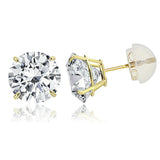 4mm Round Cut Yellow Gold Earrings