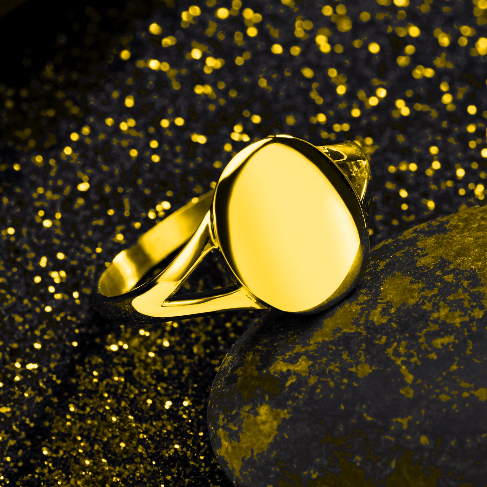 Domed Oval Flat Top Ring