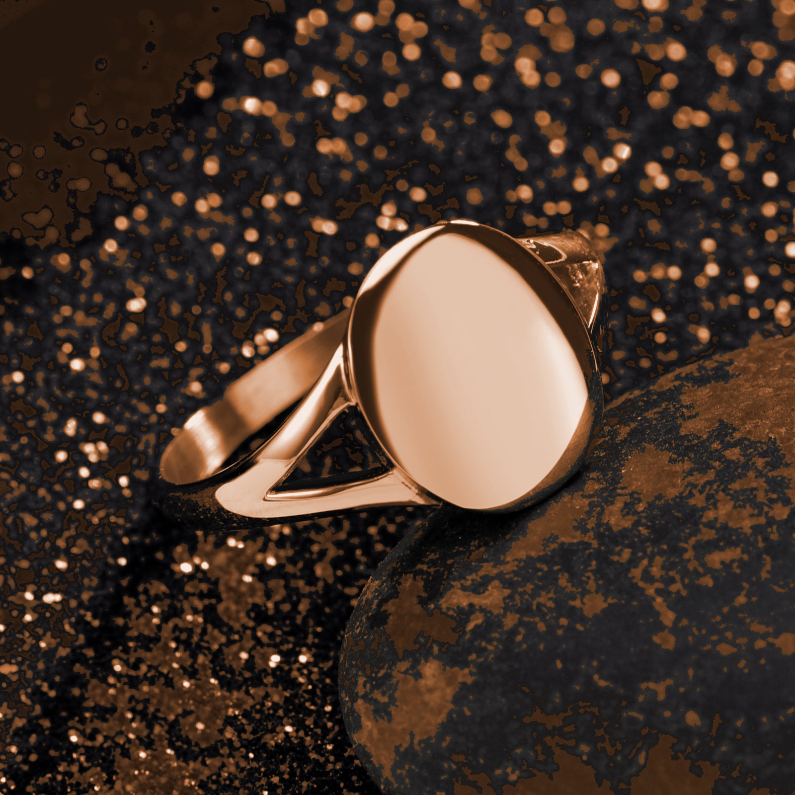 Domed Oval Flat Top Ring