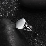 Domed Oval Flat Top Ring