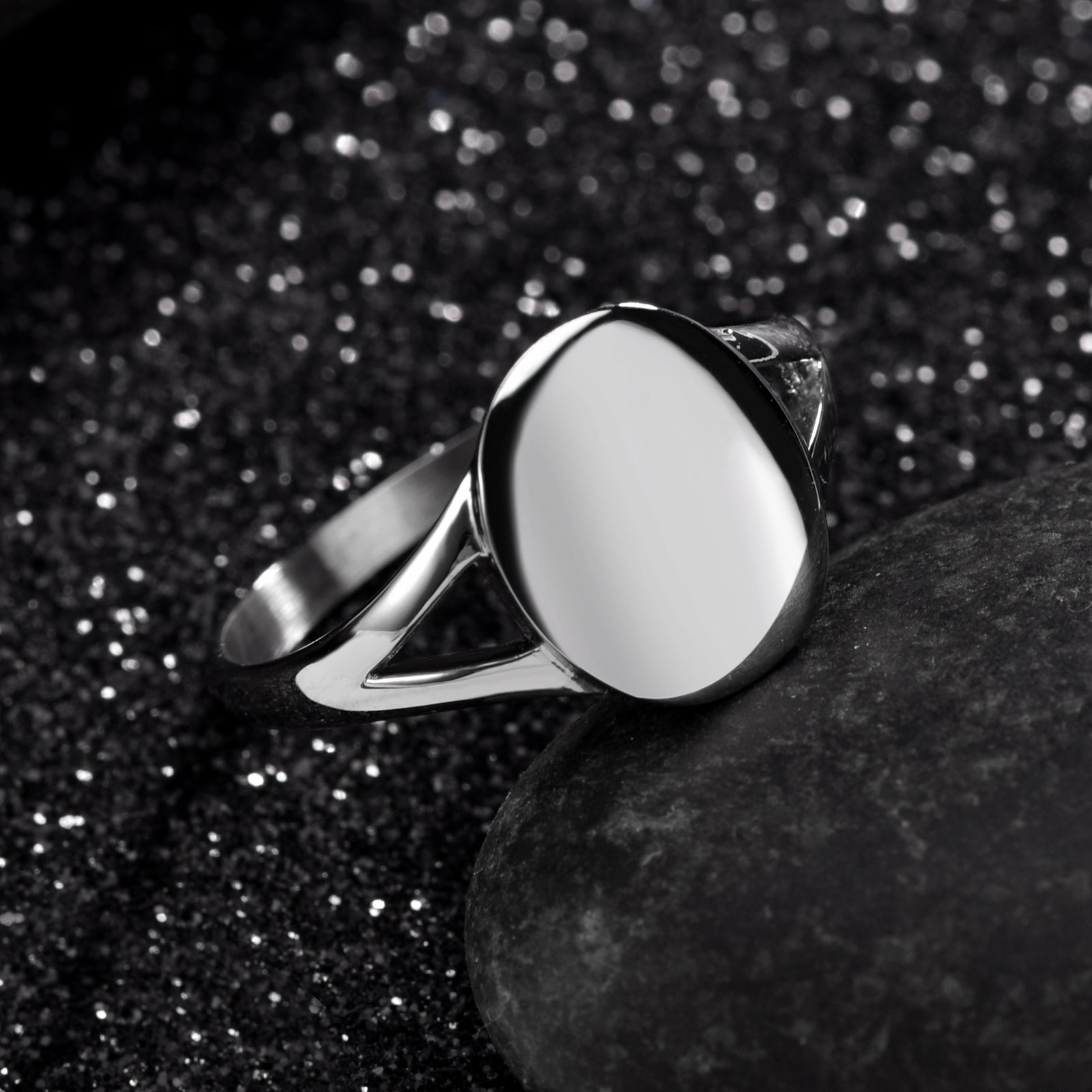 Domed Oval Flat Top Ring