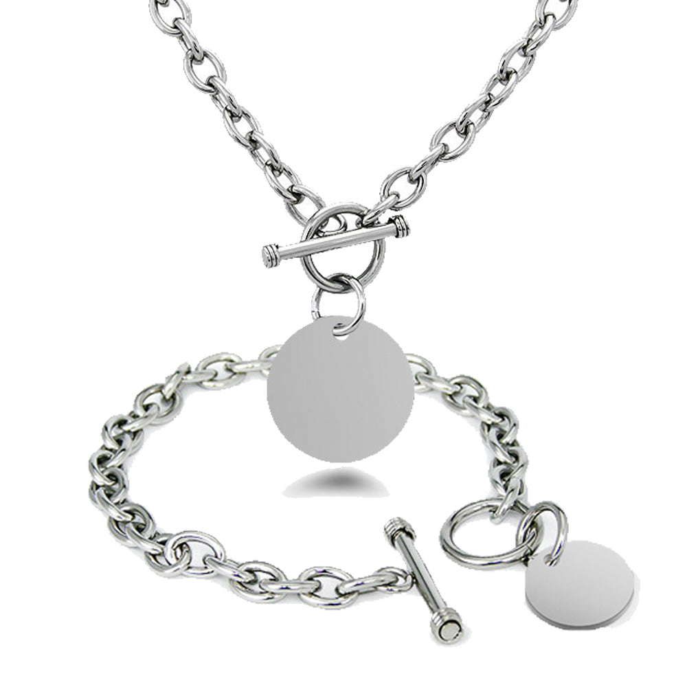 Circle Charm Bracelet & Necklace