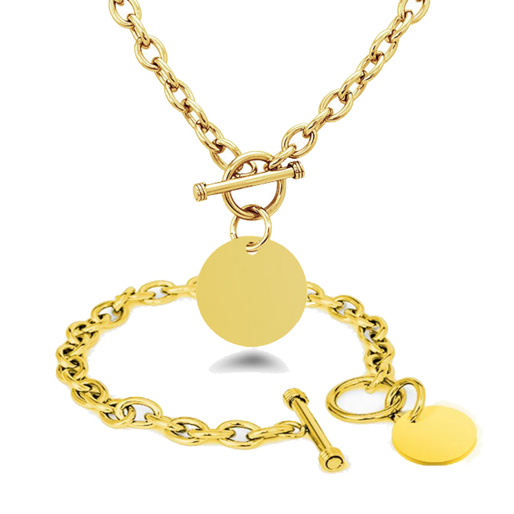 Circle Charm Bracelet & Necklace