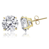 2mm Round Cut Yellow Gold Earrings